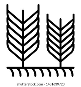 Farm field wheat icon. Outline farm field wheat vector icon for web design isolated on white background