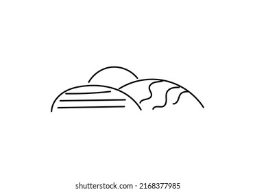 Farm fields vector illustration background