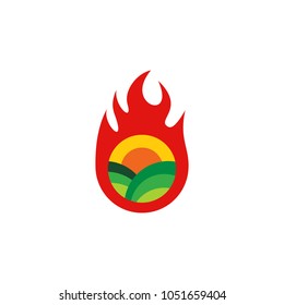 Farm Fire Logo Icon Design