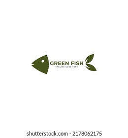 Plantilla para el logotipo de la hoja de pescado de granja