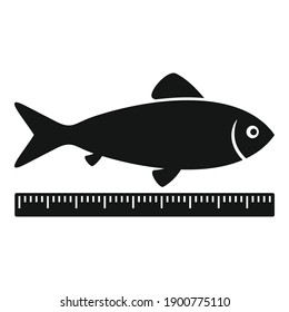 Farm fish length icon. Simple illustration of farm fish length vector icon for web design isolated on white background