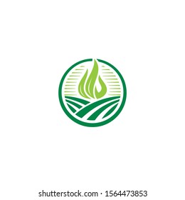 Farm, Flame and Leaf logo / icon design