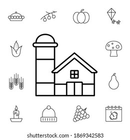 Farm flat vector icon in autumn pack