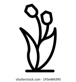 Farm flower plant icon. Outline Farm flower plant vector icon for web design isolated on white background