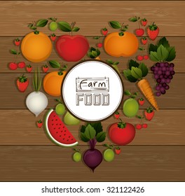 Farm Food  concept with healthy products design, vector illustration eps 10