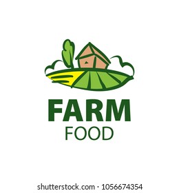 Farm food concept logo full vector