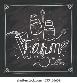 Farm food concept over rustic background design, vector illustration eps 10