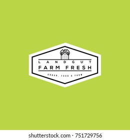 Farm Food Vector Logo. Urban Farm Emblem