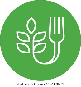 Farm To Fork Fresh Food Outline Icon