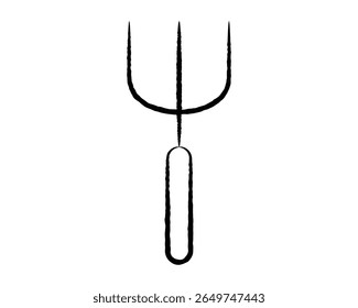 Farm fork with handle and sharp prongs.
