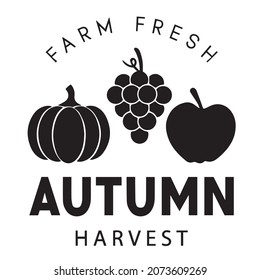 farm fresh autumn harvest logo inspirational positive quotes,motivational,typography,lettering design