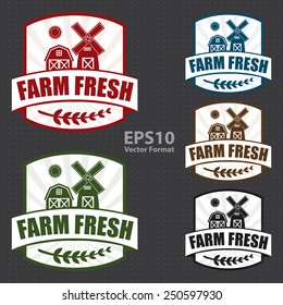 farm fresh badge, sticker, icon, label, vector format