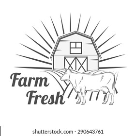 farm fresh. Beef and steak labels. butcher shop. cow