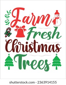 Farm Fresh Christmas Trees SVG, Png, Christmas  Bundle,  Farmhouse T-Shirt, Cricut,Pine Trees Sublimation, Merry Christmas Vintage Pines Tshirt
