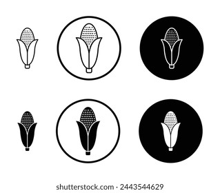 Farm Fresh Corn and Maize Icons. Harvest Agriculture and Organic Corn Symbols.