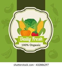 Farm fresh design. organic food icon. Colorful illustration , vector