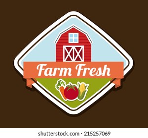 farm fresh design over black background vector illustration