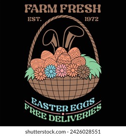 FARM FRESH EASTER EGGS  ESTER DAY T-SHIRT DESIGN,