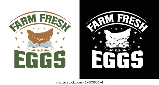 Farm Fresh Eggs Printable Vector Illustration