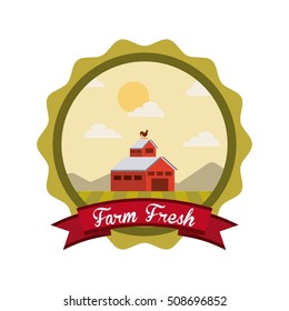 farm fresh emblem icons vector illustration design