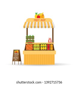 Farm fresh fruits organic shop.Vector illustration.