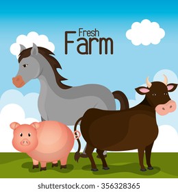 Farm fresh graphic design, vector illustration eps10
