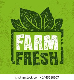 Farm Fresh Grunge Background. Vector Illustration.