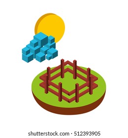 farm fresh isometric icon vector illustration design
