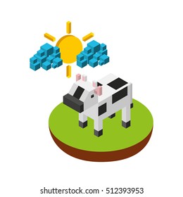 farm fresh isometric icon vector illustration design
