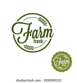 Farm Fresh Logo Farm Produce Stamp Stock Vector (Royalty Free ...