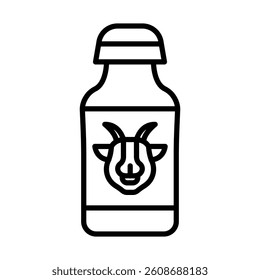 Farm Fresh Milk Vector Line Icon Design