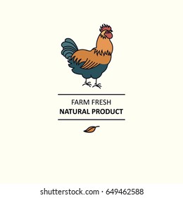 Farm fresh Natural product Line animals set Rooster