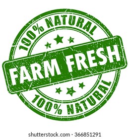 Farm fresh natural stamp, vector illustration isolated on white background