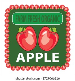 
farm fresh organic apple label .eps
 is a piece of paper,plastic film,cloth,metal or other material affixed to a container or product.
