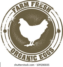 Farm Fresh Organic Eggs Stamp