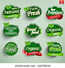 Farm fresh, organic food label, badge or seal