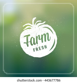 Farm fresh. Organic food. Tomato. Vintage label