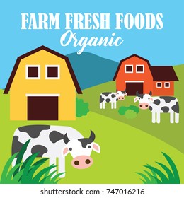 farm fresh organic foods. organic concept. vector illustration