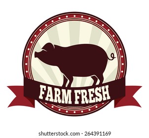 Farm fresh pork vector illustration 