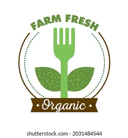 farm fresh product seal with fork