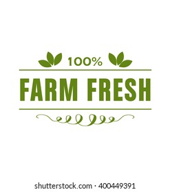 Farm Fresh Product Typographic Vector Design on Green Background