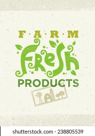 Farm Fresh Products Creative Vector Concept on Paper Background