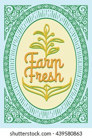 Farm fresh products decorative label