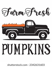 Farm fresh pumpkin T-shirt Print Template