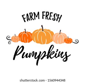 Farm Fresh Pumpkins vector illustration art