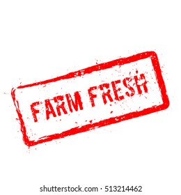 Farm fresh red rubber stamp isolated on white background. Grunge rectangular seal with text, ink texture and splatter and blots, vector illustration.