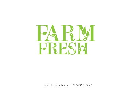 Farm Fresh sign Vector illustration flat design Green