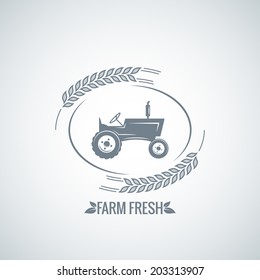 farm fresh tractor design background