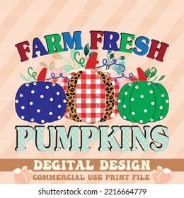 Farm fresh Truck pumpkins t shirt design, vector file