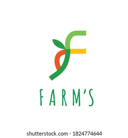 Farm fresh vector logo. Fruit and vegetables emblem